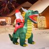 6.7 Feet Christmas Inflatable Santa Claus Ride on Dinosaur with Built-in LED Lights