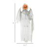 3.9' Outdoor Halloween Hanging Pumpkin Ghost w/ Light Up Eyes, Sound Activated Prop w/ Creepy Howling Sounds