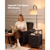 Floor Lamp with Table, 2-Tier End Table with 2 Drawers and 3 Color Temperature Lighting