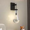 Wall Sconces Set of Two, Black Dimmable Raindrop Wall Lighting, Modern Bathroom Sconces Wall Lamps Vanity Lighting for Living Room