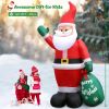10 FT Christmas Inflatable Santa Claus Outdoor Decor for Yard, Giant Blow up Santa Decoration with Big Gift Bag
