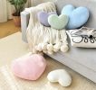 Heart Pillow Cute Fuzzy Pillows Throw Pillows for Bed Livingroom Home Decor Cushion Decorative Aesthetic Preppy Pillows Blue,Large 19"x15"