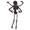 6ft Sound-Activated Halloween Skeleton - Flashing Red Eyes, Spooky Sounds, 4 Poseable Arms + Extra Skull, Hanging Rope