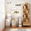 5 Tier Rotating Bookshelf, 360Ã‚Â° Display Round Spinning Bookshelf with Wheels, Space-Saving, Small Space Rotating Bookshelf Tower for Bedroom