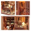 3d wooden puzzle for adults Athena's Study of Wisdom book nook with lights model kit dollhouse DIY miniature house Birthday and Christmas gifts