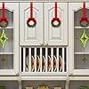 Christmas Berry Garland with Red Bow, Kitchen Cabinet Décor, Festive Door & Window Hanging Wreath for Home Xmas Party (1 Pc)