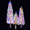 Artificial Christmas Tree Set of 3 with Snow-flocked Branch Tips