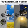 VEVOR Solar Barn Light, 3 Lighting Modes & Motion Sensor, Dusk to Dawn Outdoor Wall Sconces, Exterior Farmhouse Gooseneck Lights, Wall Mount