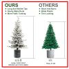 4.5FT Pre-lit Potted Snow Flocked Christmas Tree Small Artificial Xmas Tree & 150 Lights for Front Door, Porch, Indoor and Outdoor