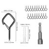 20 PCS Q-Hanger Hooks, 2.17 in Q Hanger String Light Hooks Outdoor, Heavy Duty Outdoor Screw Hooks with Security Buckle