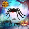 6 Packs Halloween Plush Spiders Set Scary Fake Spider for Indoor Outdoor Halloween Decor for Home Party Yard Haunted House Decorations