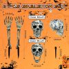 Halloween Decorations Outdoor Decor, Realistic Skeleton Ground Breaker 3-Piece Set with Skull & Adjustable Arms for Scary Yard