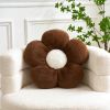Flower Pillow, Cute Decorative Flower Shaped Throw Pillow (B-Brown, 14.9 Inch)