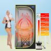 Portable Plus Type Full Size Steam Sauna tent. Spa, Detox ,Therapy and Relaxation at home.Larger Space,Stainless Steel Pipes Connector Easy to Install