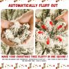 8ft Flocked Christmas Tree with 470L Colorful LED Lights with G45 ball, Realistic PE+PVC+Hard Needle Hinged Tree with Memory Wire, 10 Lighting Modes