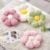 White Flower Plush Throw Pillow, Cute Decorative Flower Shaped with Faux Rabbit Fur, 14.9" Soft Throw Pillow for Bedroom Living Room