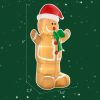 6ft Christmas Inflatable Gingerbread Man, Outdoor Blow-Up Yard Decoration with LED Lights Display