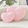 Throw Pillows Heart Pillow Cute Fuzzy Pillows for Bed Livingroom Home Decor Cushion Decorative Aesthetic Preppy Pillows Pink1,Small 13"x10"
