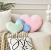 Heart Pillow Cute Fuzzy Pillows Throw Pillows for Bed Livingroom Home Decor Cushion Decorative Aesthetic Preppy Pillows Pink1,Large 19"x15"