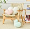 Heart Pillow Cute Fuzzy Pillows Throw Pillows for Bed Livingroom Home Decor Cushion Decorative Aesthetic Preppy Pillows Pink2,Small 13"x10"