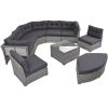 Patio Furniture Set Outdoor Furniture Daybed Rattan Sectional Furniture Set Patio Seating Group With Cushions and Center Table for Patio, Lawn