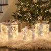 White Christmas Decorations, Set of 3 Christmas Lighted Gift Boxes