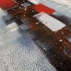Textured 3D Oil Painting on Canvas Thick Linen Artwork Modern Abstract Art for Wall Decor Red Gray Painting Picture for Home Decoration