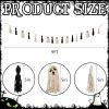 Halloween Ghost Tassel Garland, Black White Ghosts Macrame Banner Decor, Hanging Boho Ghost Decoration