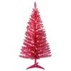 4FT Red Christmas Tree with 50 UL Lights, 122 PVC Tips – Prelit Artificial Holiday Tree for Indoor Decoration, Small Space, Tabletop, Apartment