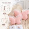 Butterfly Pillow Pink Decorative Pillows 15" Butterfly Shaped Cute Throw Pillows with Lace Aesthetic Bow Plush Cushion for Room Decor Bed Sofa Couch