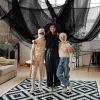 500 x 39 Inch Large Size Halloween Black Creepy Cloth, Halloween Scary Spooky Fabric Cloth