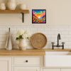 Colorful Marigolds Framed Metal Print Bathroom, Kitchen, Office, Home Decor Wall Art Ready to Hang, Square, 8X8