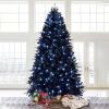 5ft Black Christmas Tree with 250 White LED Lights, 1076 Tips PE+PVC Artificial Tree for Halloween & Holiday Decor