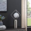 19.5"In Ernst Modern Monoclinic Pendeloque Silver Metal Table Lamp