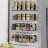 4 Pack Magnetic Shelf, Moveable Fridge Magnetic Spice Rack for Microwave Oven, Spice Jars Racks Holder