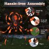 52" Large Halloween Spider Decoration with 80 LED Lights - Weatherproof Metal & Fabric Spider with Sturdy Stand,