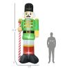 11.8' Inflatable Green Walnut Soldier w/ White LED Lights, Blow-Up Outdoor Display for Party