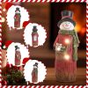 Christmas Snowman with LED Light Decorations, Christmas Snowman Light Up for Home Indoor Party, Holiday Resin Snowmen Statue Art Decor