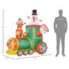 6' Blow up Christmas Decorations, Inflatable Christmas Train w/ White LED Lights, Ideal for Yard, Holiday, Party