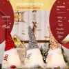 Christmas Set of 3 Light Up Christmas Gnomes, Silver, Pink & Red Christmas Gnomes - Plush Lighted Tomte Ornaments Figurines Dolls