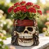 Skull Planter, Skulls Flower Pot, Skull Bowl, Skeleton Succulent Pots, Gothic Plant Pots with Drainage, Goth Statue Flower Pots