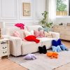 Navy Bow Pillow, Soft Bow Decorative Pillows with Faux Rabbit Fur, Cute 12" Bow Throw Pillows
