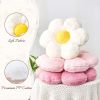 Pink Flower Pillow, Cute Decorative Flower Shaped Throw Pillow with Faux Rabbit Fur