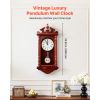 Grandfather Clock, 23.2 in Classic Vintage Pendulum Clock, Pine Wood & MDF Wall Clocks with Quartz Movement and Quiet Design, for Living Room, Bedroom