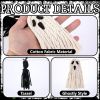 Halloween Ghost Tassel Garland, Black White Ghosts Macrame Banner Decor, Hanging Boho Ghost Decoration