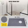 VEVOR Shower Curb Kit 38" x 60" Watertight Shower Curb Overlay with 4" PVC Offset Bonding Flange, 4" Stainless Steel Grate