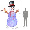 8' Inflatable Snowman, Christmas Blow up Snowman w/ Rotating Colorful LED Light, Outdoor Yard Decor for Holiday