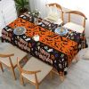 OHOME Halloween Decorations - 2 Pack Plastic Tablecloth for Halloween Party Decorations | Skeletons Bats Ghosts Pumpkin Table Decor for Outdoor Indoor