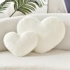 Throw Pillows Heart Pillow Cute Fuzzy Pillows for Bed Livingroom Home Decor Cushion Decorative Aesthetic Preppy Pillows White,Small 13"x10"
