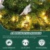 48in Pre-lit Christmas Wreath, Lighted Artificial Xmas Wreath with 150 Cold & Warm White Lights and 450 PVC Tips and DIY Ornaments